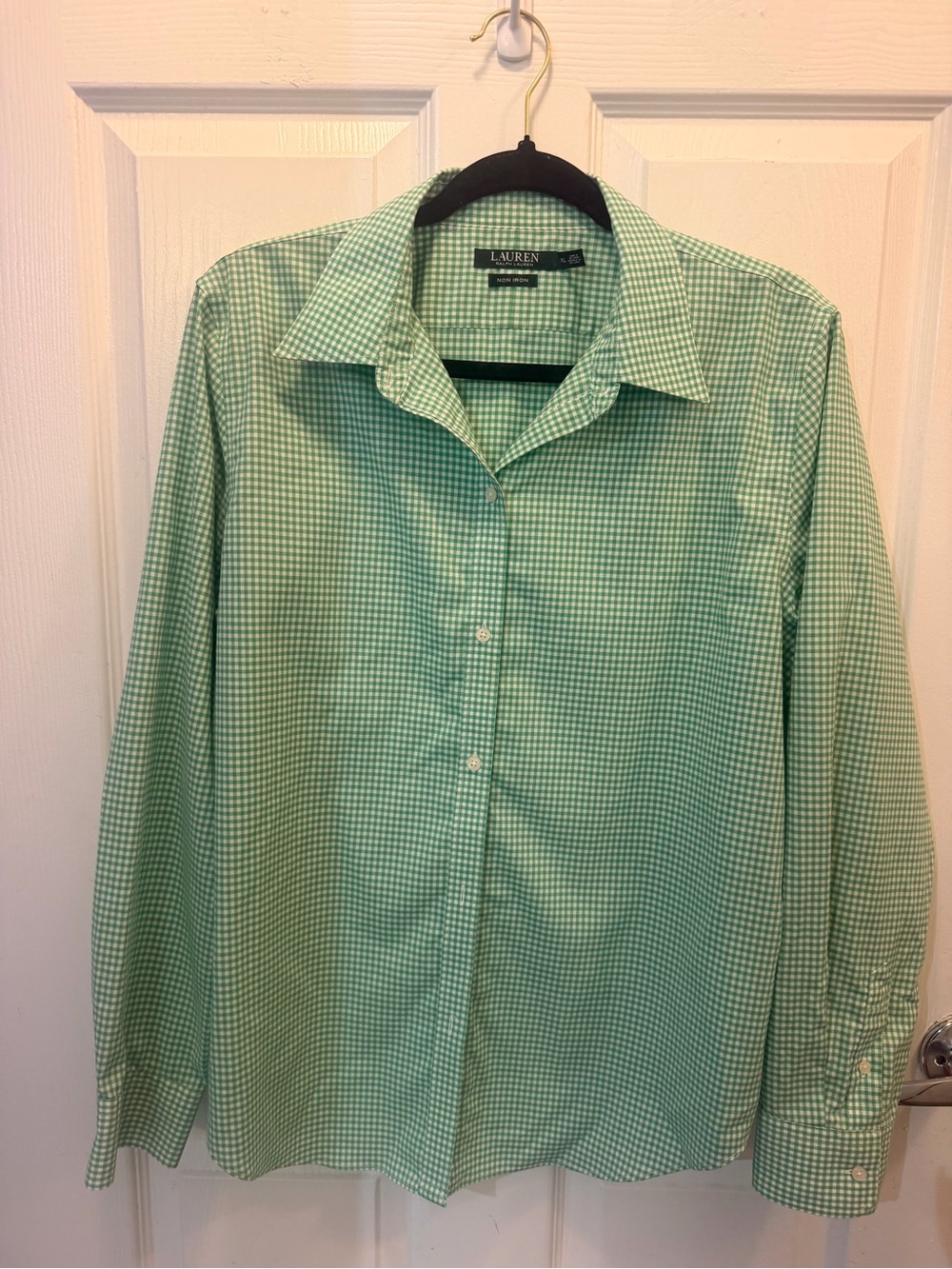 Lauren Ralph Lauren Green Gingham Dress Shirt